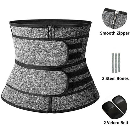 CATTIBOR Men Zipper Sauna Waist Trainer Cincher,Men Neoprene Workout Corset with Adjustable Hook & Eyes,Men & Women Trainer GYM Fitness Shapewear Sport Belt,Men Sportwear Polyster