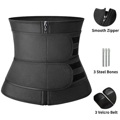 CATTIBOR Men Zipper Sauna Waist Trainer Cincher,Men Neoprene Workout Corset with Adjustable Hook & Eyes,Men & Women Trainer GYM Fitness Shapewear Sport Belt,Men Sportwear Polyster
