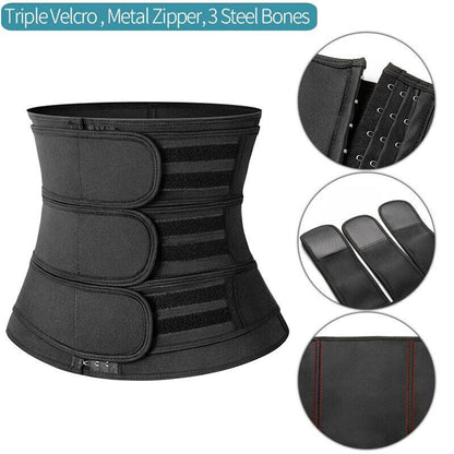 CATTIBOR Men Zipper Sauna Waist Trainer Cincher,Men Neoprene Workout Corset with Adjustable Hook & Eyes,Men & Women Trainer GYM Fitness Shapewear Sport Belt,Men Sportwear Polyster