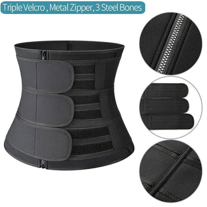 CATTIBOR Men Zipper Sauna Waist Trainer Cincher,Men Neoprene Workout Corset with Adjustable Hook & Eyes,Men & Women Trainer GYM Fitness Shapewear Sport Belt,Men Sportwear Polyster